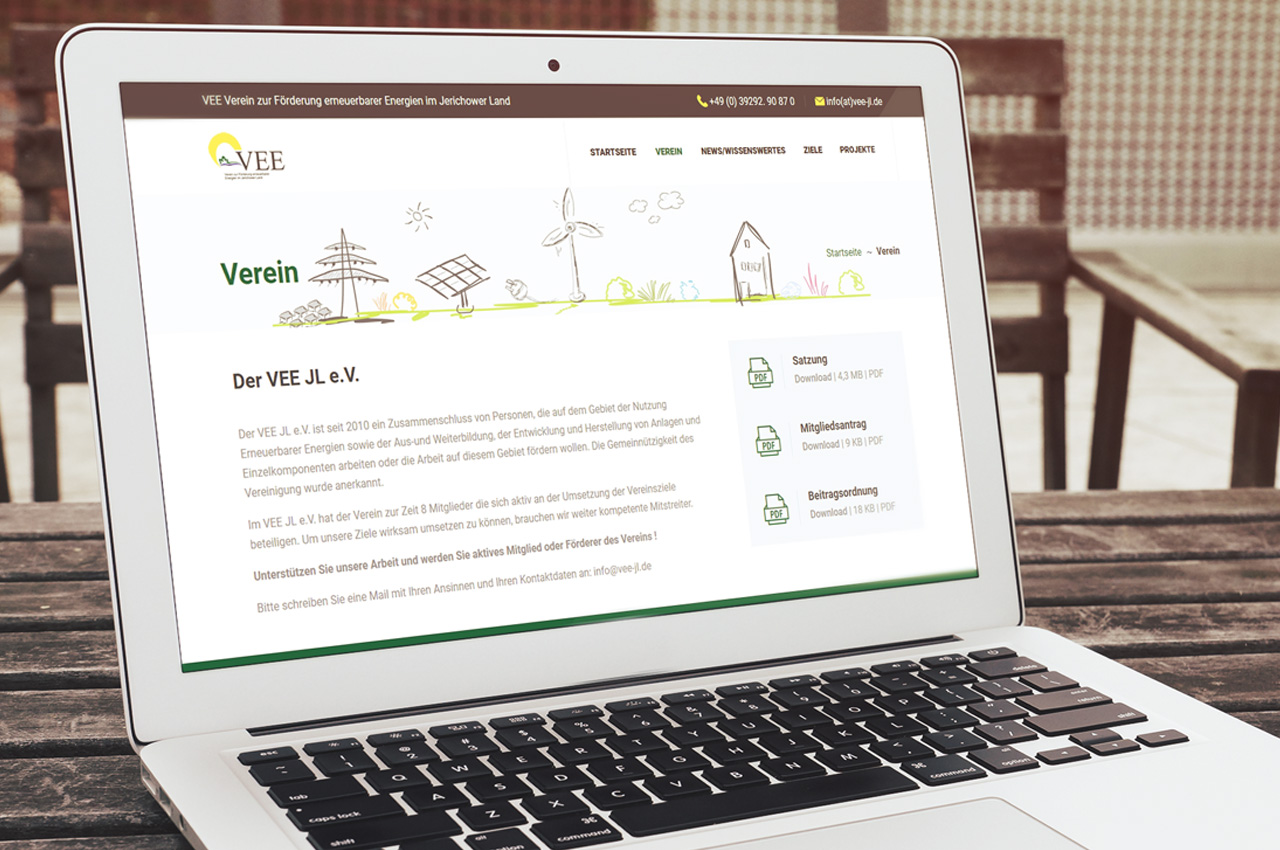 Webdesign - VEE Verein zur Förderung erneuerbarer Energien