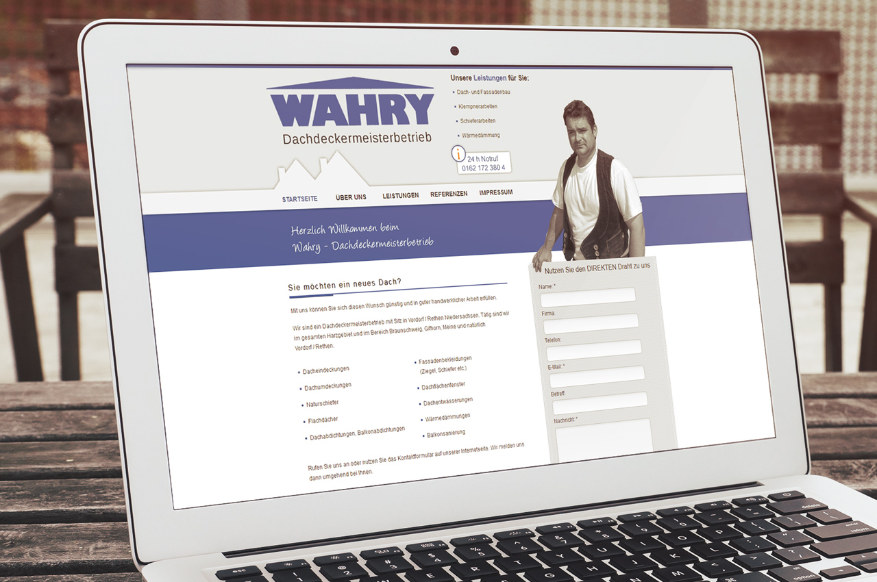 Webdesign - Wahry Dachdeckermeisterbetrieb