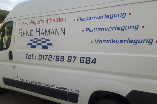Fliesenlegerfachbetrieb Rene Hamann | Fahrzeugbeschriftung